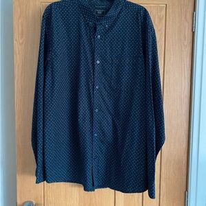 Next Men's Dark Blue Geometric Shirt